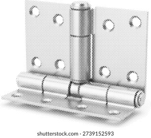 vector element monochrome gray stippled illustration print asset metal door hinge