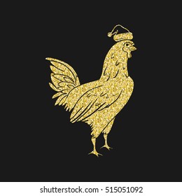 Vector element for New Year's design. Image of 2017 year of Red Rooster. Chinese calendar for the year of rooster.