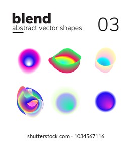 Vector element with nice blend color transition. Abstract chaotic shape, form for your design