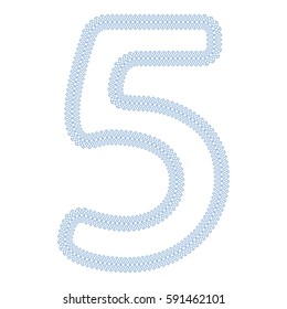 Vector element - number five - contour. Use for diploma, certificate, voucher, wish cards etc. Eps 10.