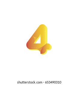 Vector element. Numer four on a white background. Flat vector illustration EPS 10