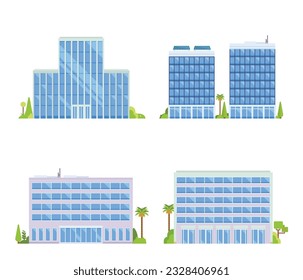 Vector element of office buildings for city illustration flat design style.