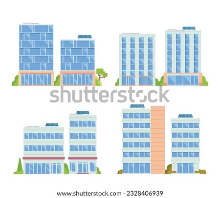 Vector element of office buildings for city illustration flat design style.