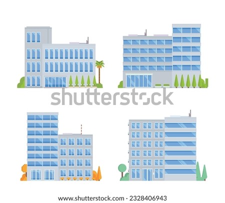 Vector element of office buildings for city illustration flat design style.