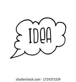 Vektorelement zu einem Business-Thema im Doodle-Stil. Blase. Handgezeichnete Vektorgrafik für Karten, Poster, Aufkleber und professionelles Design. EPS 8.
