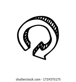 Vector element on a business theme in doodle style. Arrow. Hand drawn vector illustration for cards, posters, stickers and professional design. EPS 8.