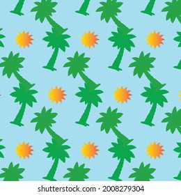 vector element pattern with palm trees and the sun