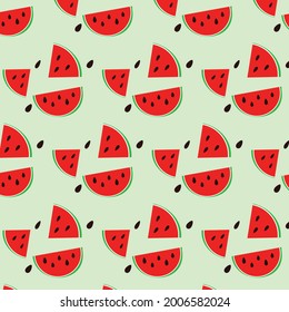 vector element pattern summer drawing ripe watermelon slices with bones