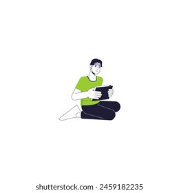 vector element of people playing with gadgets gadget