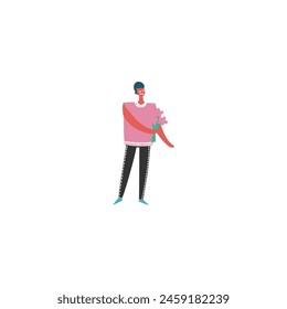 vector element of people playing with gadgets gadget