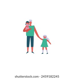 vector element of people playing with gadgets gadget