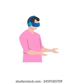 vector element of people playing VR vector