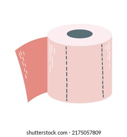 Vector element. Pink Toilet paper
