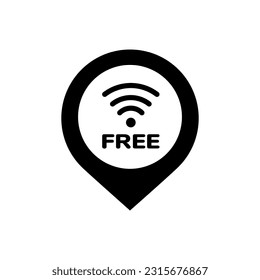 Vector element of Pinpoint location symbol and Free internet connection, Glyph icon.