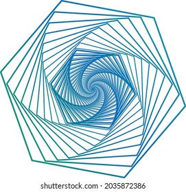 vector element polygon linear spiral on a white background