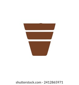vector element pot with decoration vector