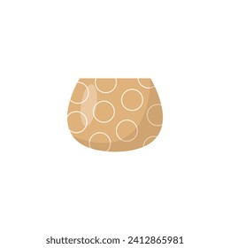 vector element pot with decoration vector