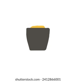 vector element pot with decoration vector