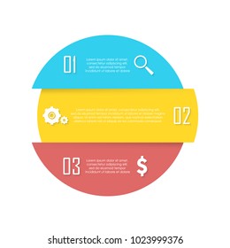 Vector element for round infographic. Business concept can be used for chart, brochure, diagram and web design. Circle template with 3 elements.