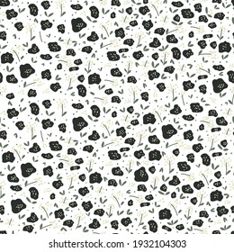 Vector element of seamless pattern. Little flowers print. Template for paper design, cover, textile print