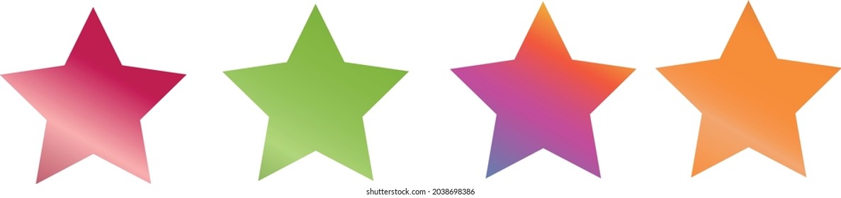 vector element set multicolored stars isolated on a white background