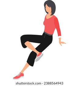 vector element set of women with poses elements