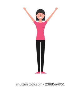 vector element set of women with poses flat