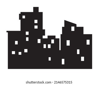 Vector element silhouette single house construction building for design and decoration of stock illustration on a white background
