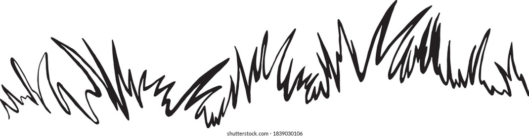 Vector element, sketch, grass, field