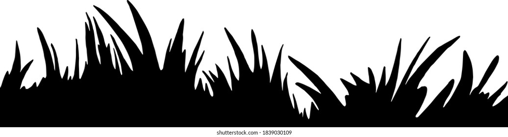 Vector element, sketch, grass, field