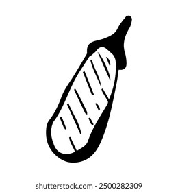 Vector element sliced eggplant on a white