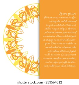 Vector element of stylized flower design, card, invitation.