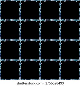 Vector element template. Frame doodle. Illustration in black, neutral and blue colors. Seamless pattern.