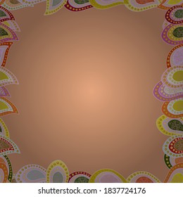 Vector element template. Frame doodle. Seamless pattern. Illustration in beige, yellow and neutral colors.