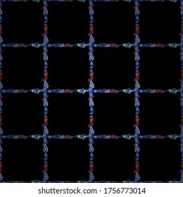 Vector element template. Illustration in red, blue and black colors. Frame doodle. Seamless pattern.