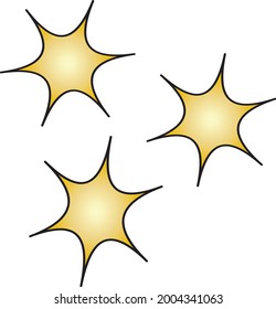 vector element yellow stars with a black outline