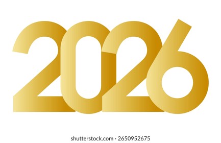 Elementos vetoriais dos números do Ano Novo de 2026