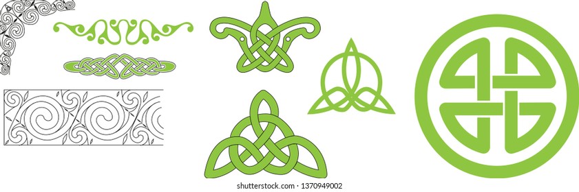 Vector elements of celtic ornament. Ethnic ornament. Geometric design