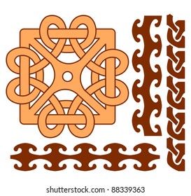 Vector elements of celtic ornaments on white