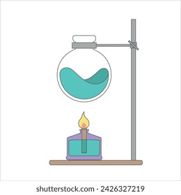Vector elements. A chemical experiment. Medical research. Mixing of substances. Scientific laboratory experience with chemical reagents.