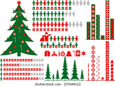 Vector elements of Christmas infographic.