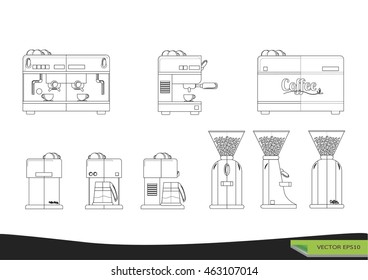 Vector elements of coffee shop