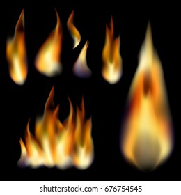 Vector elements to create a realistic flame.