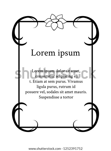 Vector elements. Curls and scrolls. Decorative\
frame. Elegant element for design monogram template. Floral border,\
place for text.
