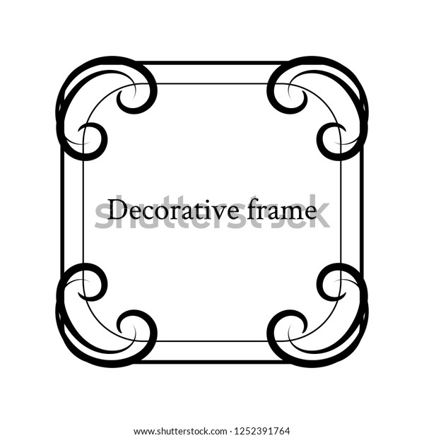 Vector elements. Curls and scrolls. Decorative\
frame. Elegant element for design monogram template. Floral border,\
place for text.
