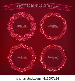 Vector elements for design. Circle frames. Ethnic decorative elements. Hand drawn. Islam, Arabic, Indian, ottoman motifs.