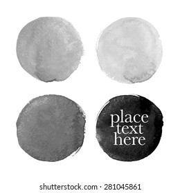 Vector elements for design four watercolor blots