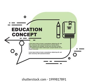 Vector elements for education banner, design templates and education concept in trendy linear style.
