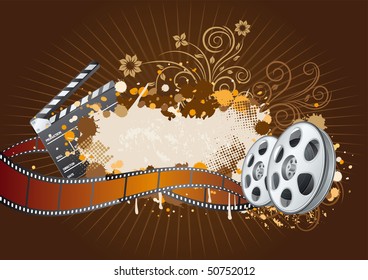 vector elements of the film theme, beautiful floral background