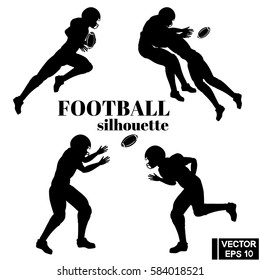 Vector elements. football players silhouettes set for your design